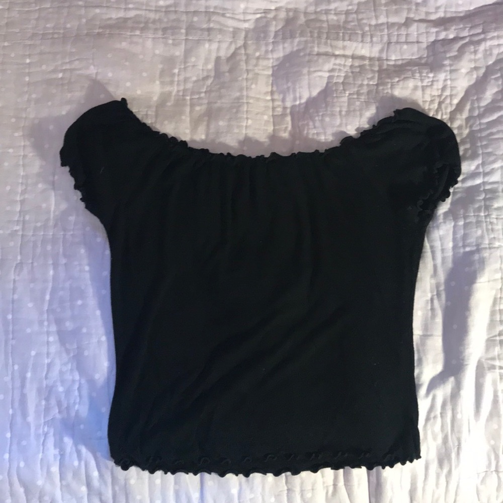 black off-the-shoulder top